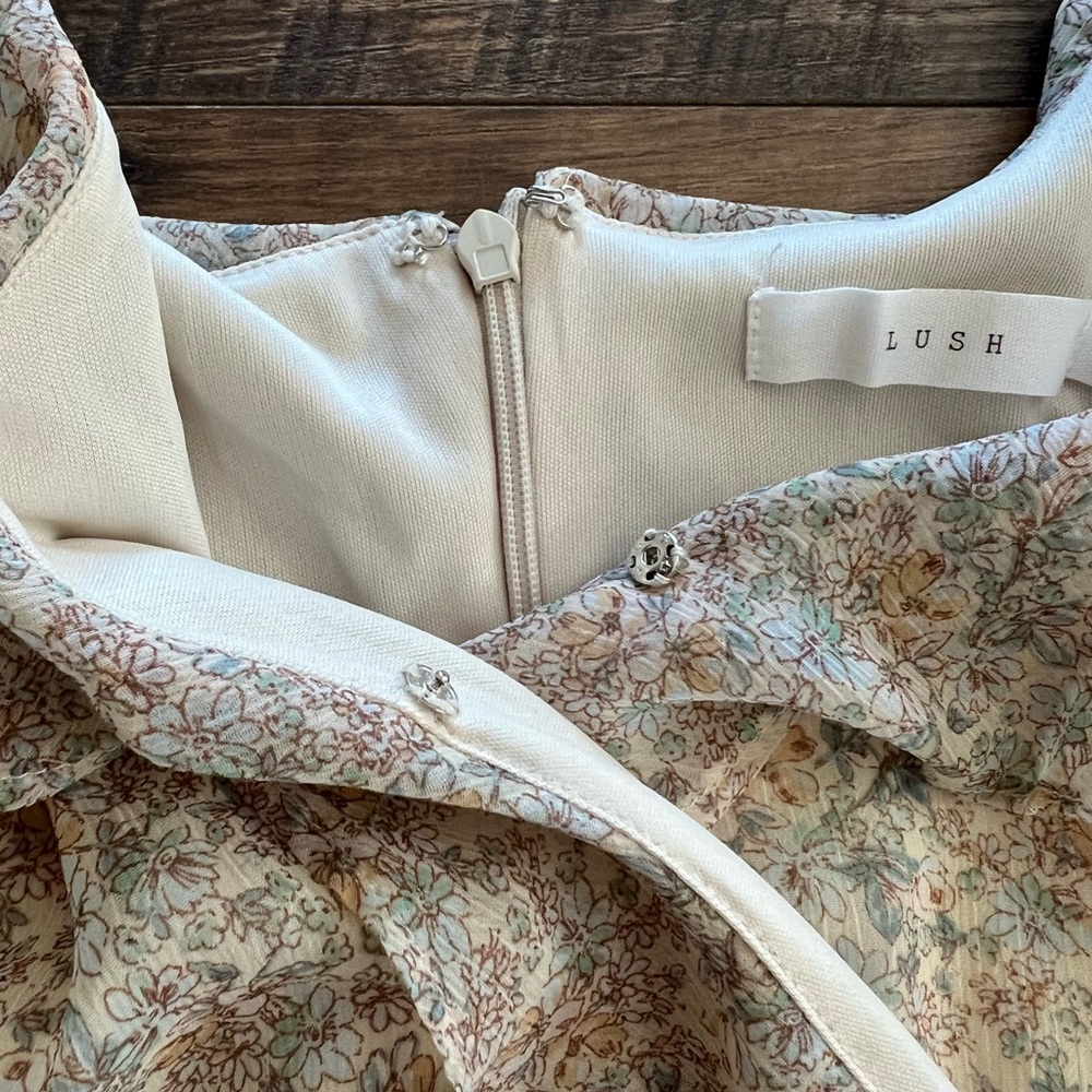 Lush Ivory Floral Mini Dress - Picture 3 of 9